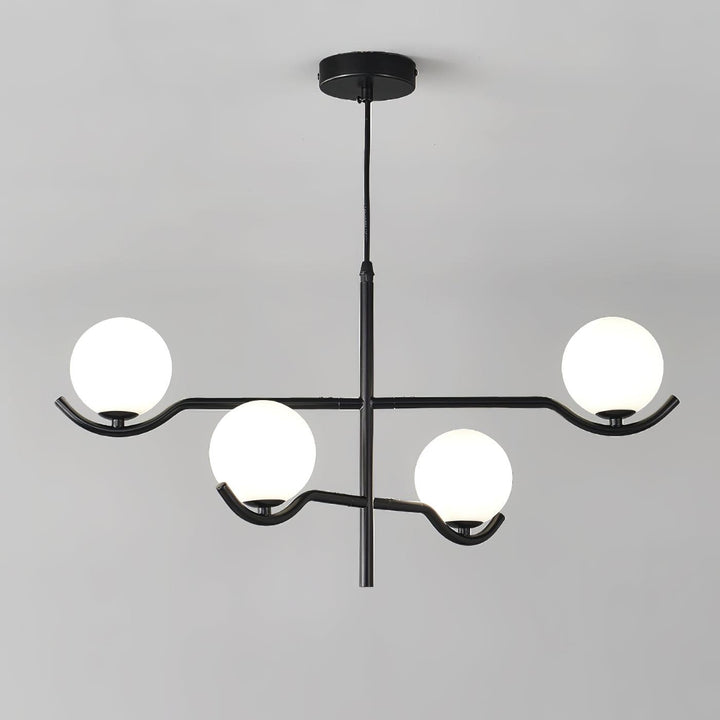 Lustra Suspension en Verre Noir avec Cadre - Neutralighting