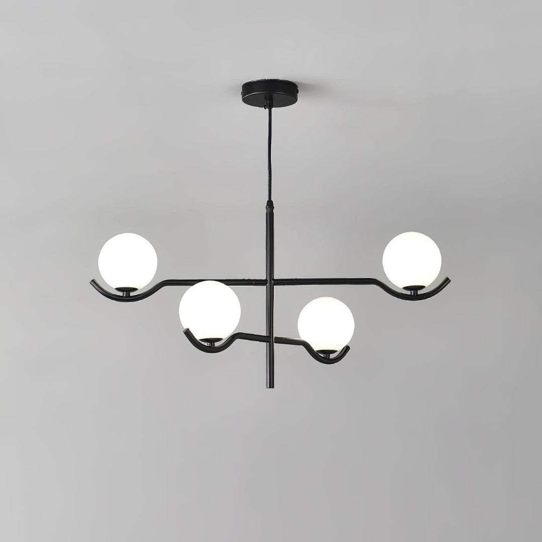 Lustra Suspension en Verre Noir avec Cadre - Neutralighting