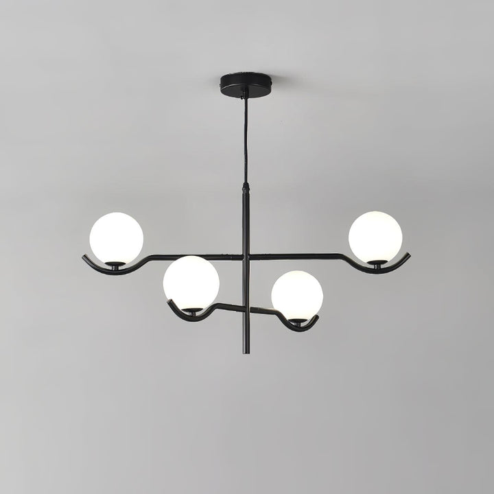 Lustra Suspension en Verre Noir avec Cadre - Neutralighting