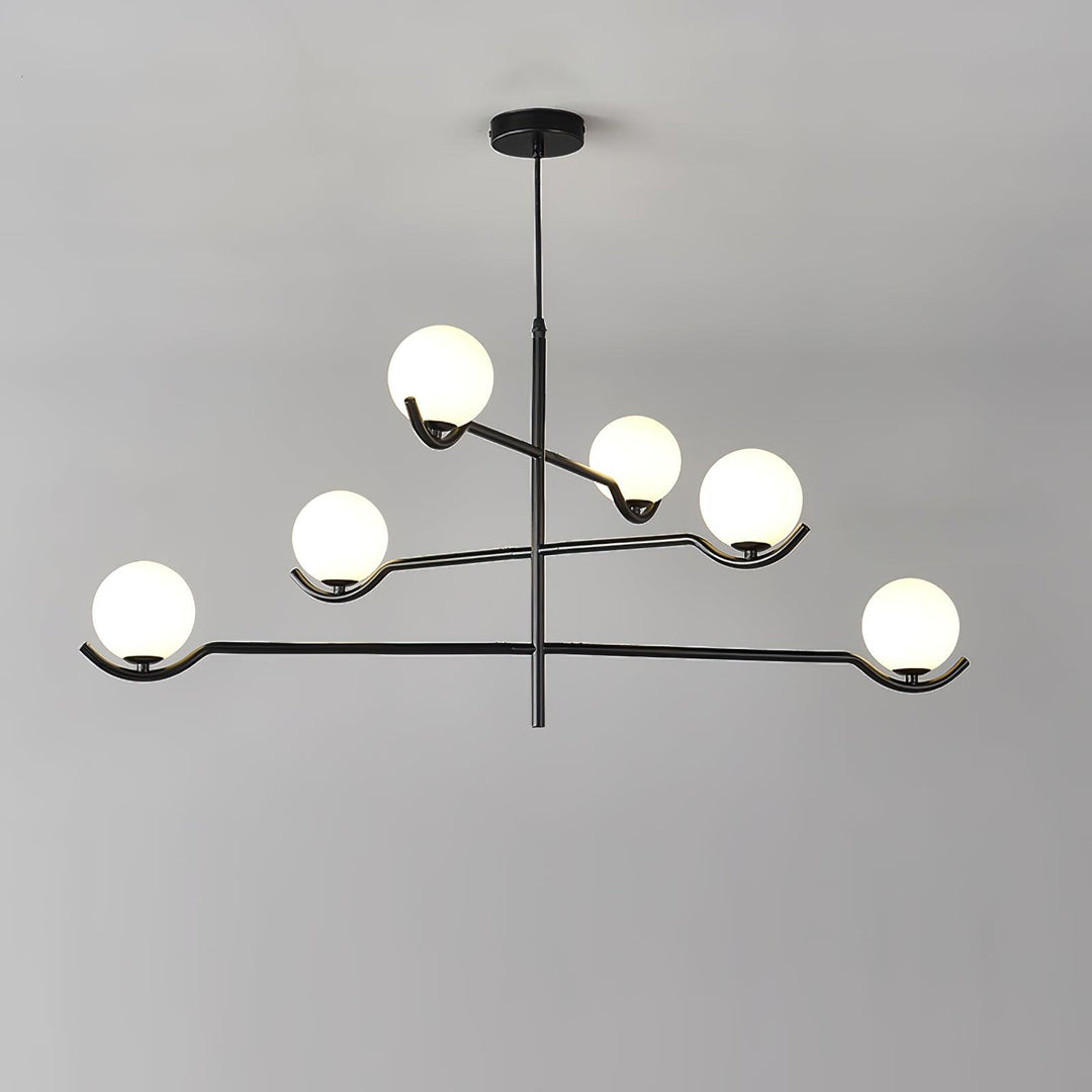 Lustra Suspension en Verre Noir avec Cadre - Neutralighting