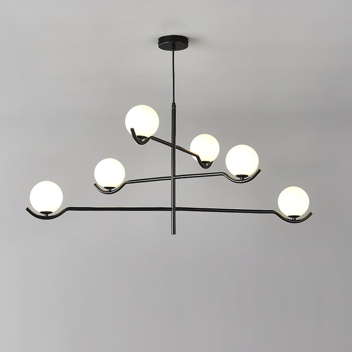 Lustra Suspension en Verre Noir avec Cadre - Neutralighting
