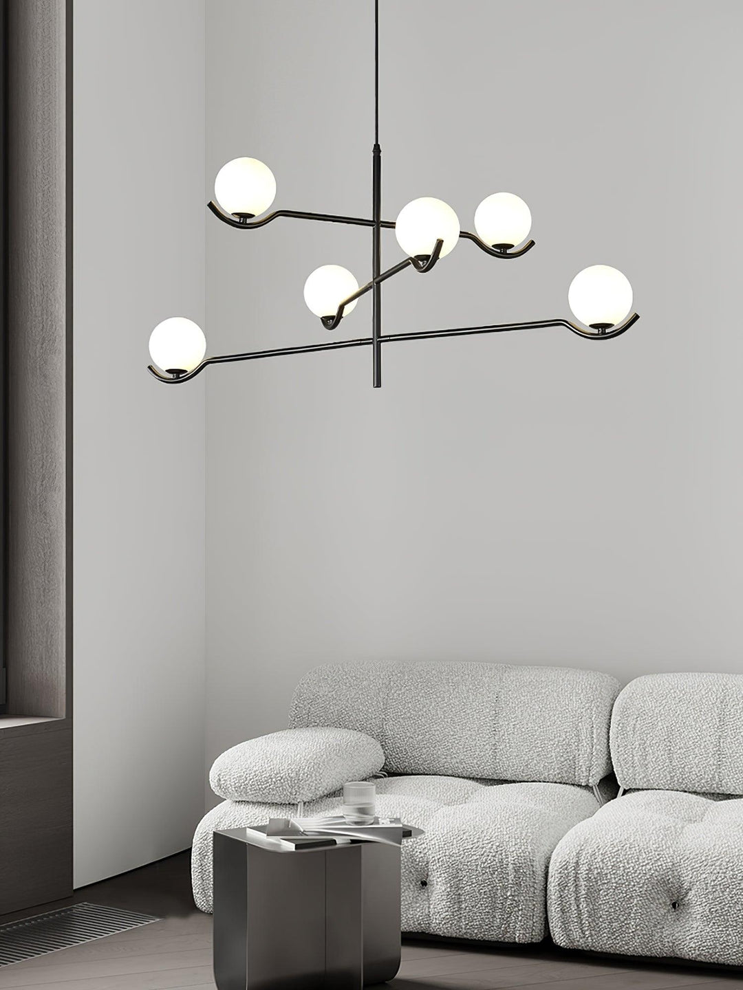 Lustra Suspension en Verre Noir avec Cadre - Neutralighting