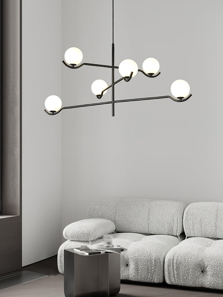 Lustra Suspension en Verre Noir avec Cadre - Neutralighting