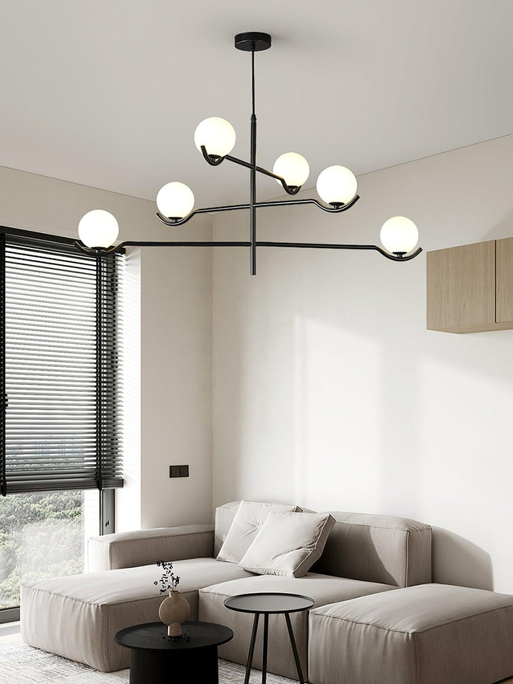 Lustra Suspension en Verre Noir avec Cadre - Neutralighting