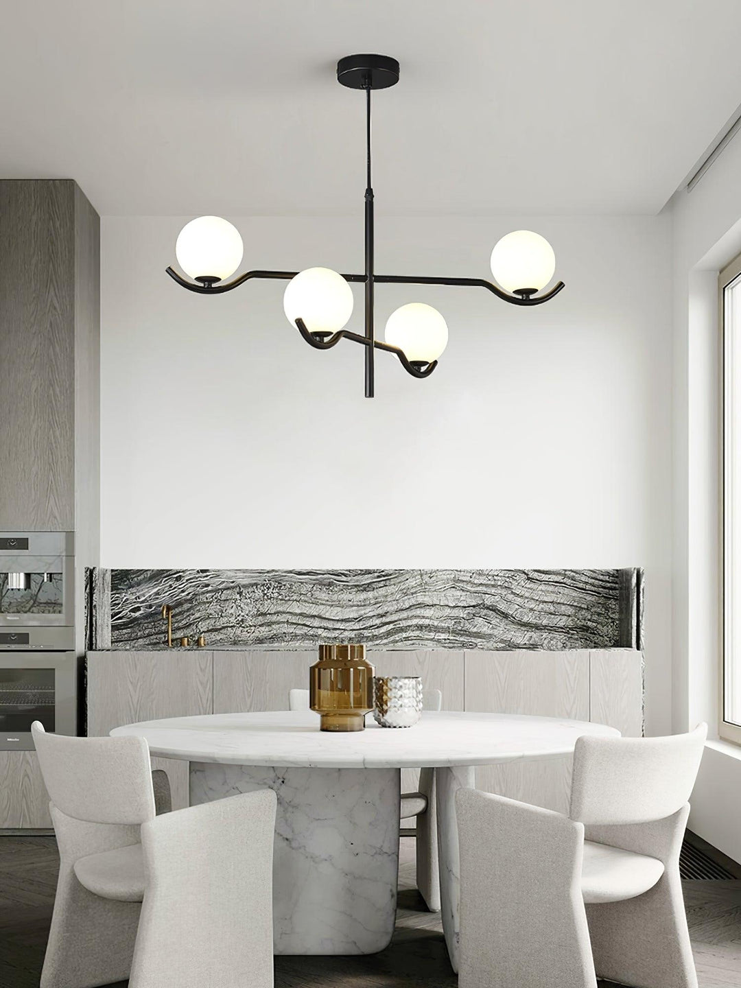 Lustra Suspension en Verre Noir avec Cadre - Neutralighting