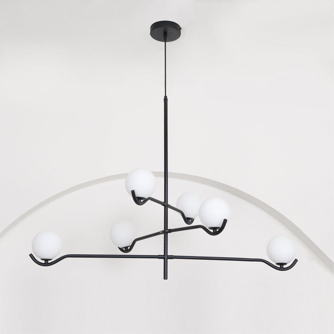 Lustra Suspension en Verre Noir avec Cadre - Neutralighting
