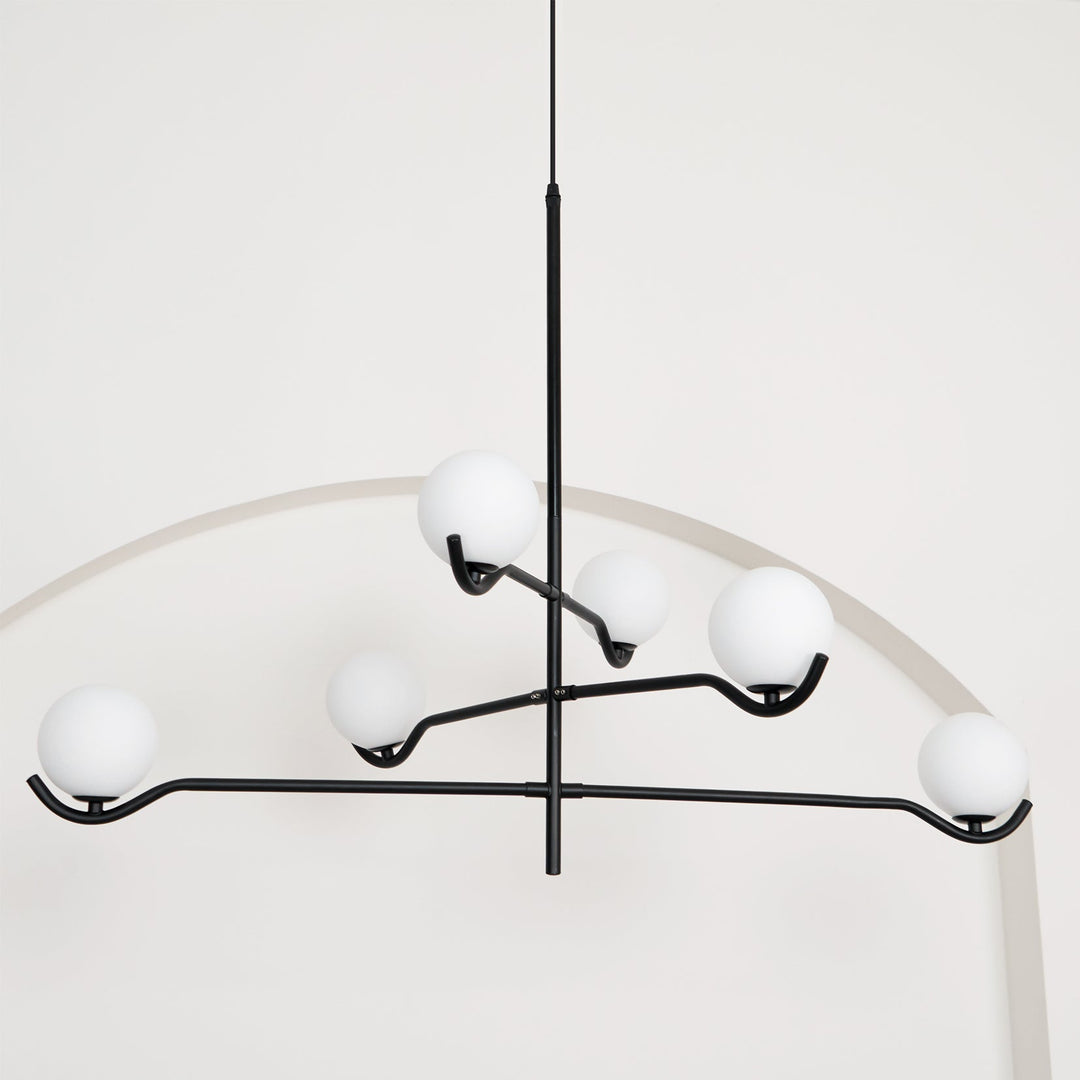 Lustra Suspension en Verre Noir avec Cadre - Neutralighting