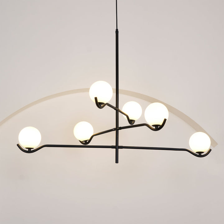 Lustra Suspension en Verre Noir avec Cadre - Neutralighting