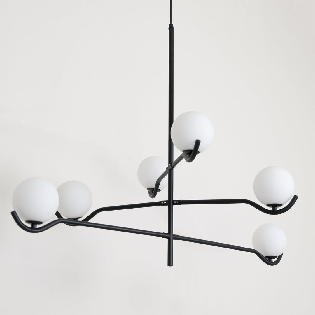 Lustra Suspension en Verre Noir avec Cadre - Neutralighting