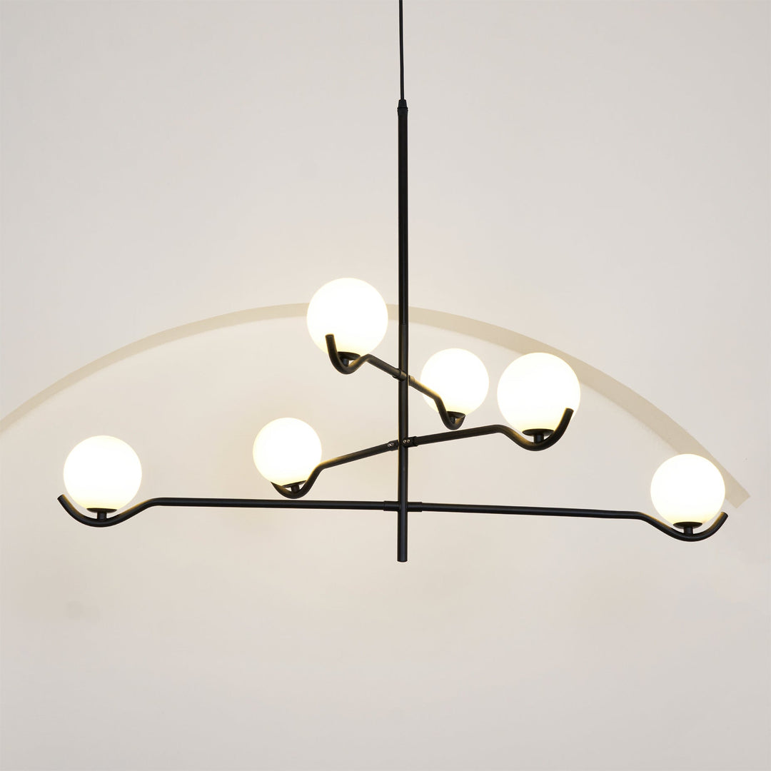 Lustra Suspension en Verre Noir avec Cadre - Neutralighting