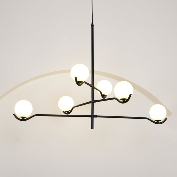 Lustra Suspension en Verre Noir avec Cadre - Neutralighting