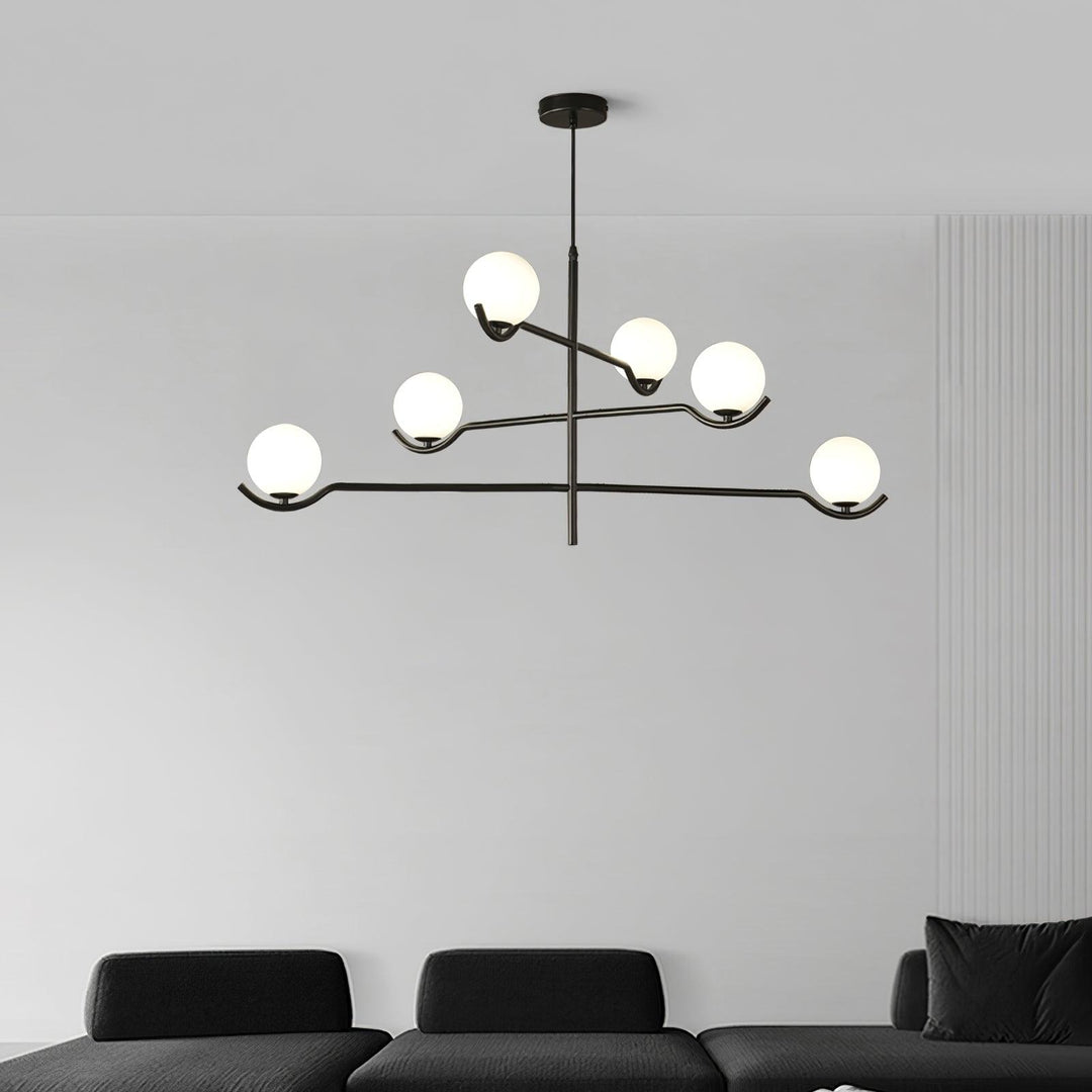 Lustra Suspension en Verre Noir avec Cadre - Neutralighting
