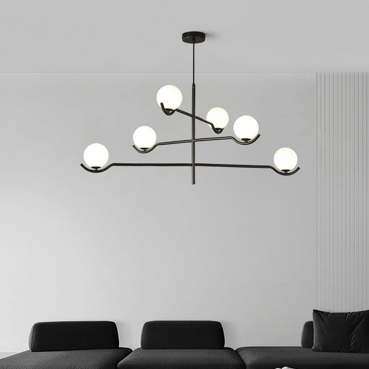 Lustra Suspension en Verre Noir avec Cadre - Neutralighting