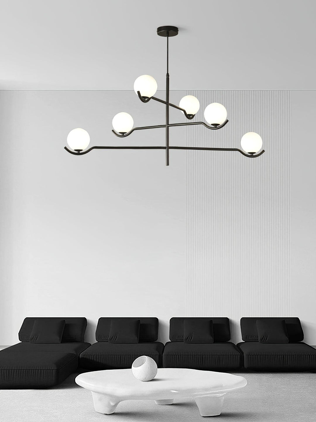 Lustra Suspension en Verre Noir avec Cadre - Neutralighting