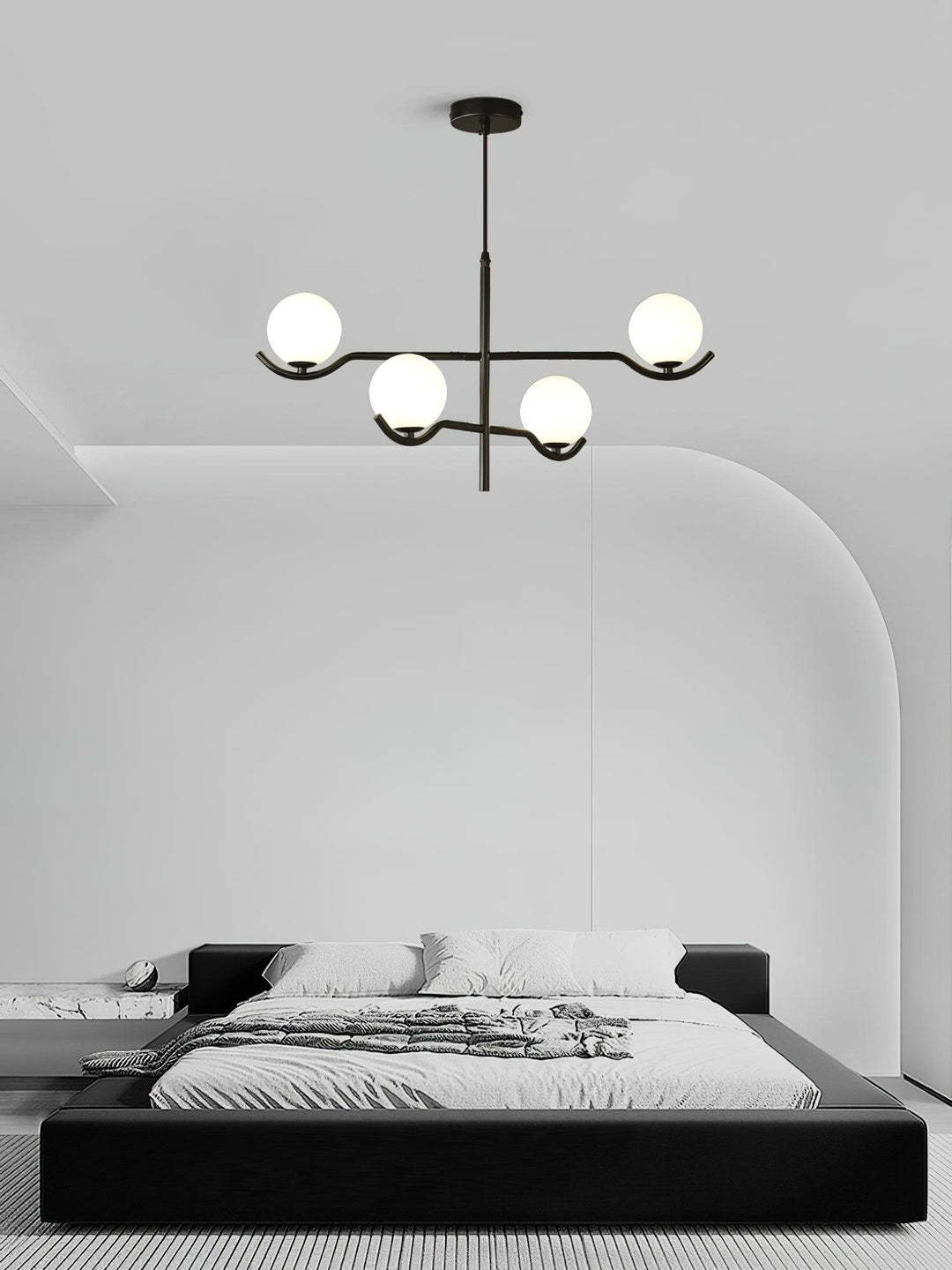 Lustra Suspension en Verre Noir avec Cadre - Neutralighting