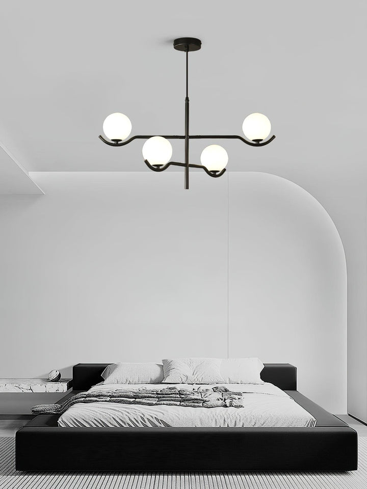 Lustra Suspension en Verre Noir avec Cadre - Neutralighting