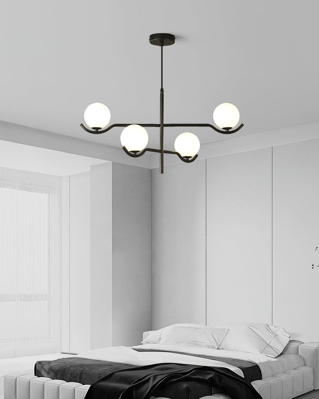 Lustra Suspension en Verre Noir avec Cadre - Neutralighting