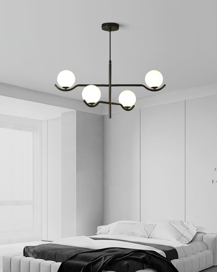 Lustra Suspension en Verre Noir avec Cadre - Neutralighting