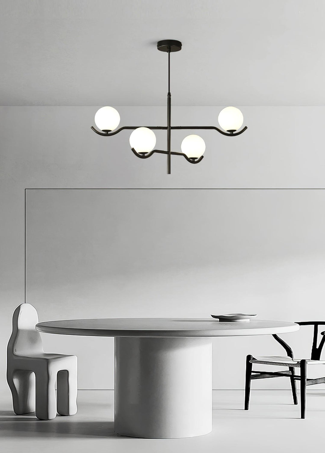 Lustra Suspension en Verre Noir avec Cadre - Neutralighting