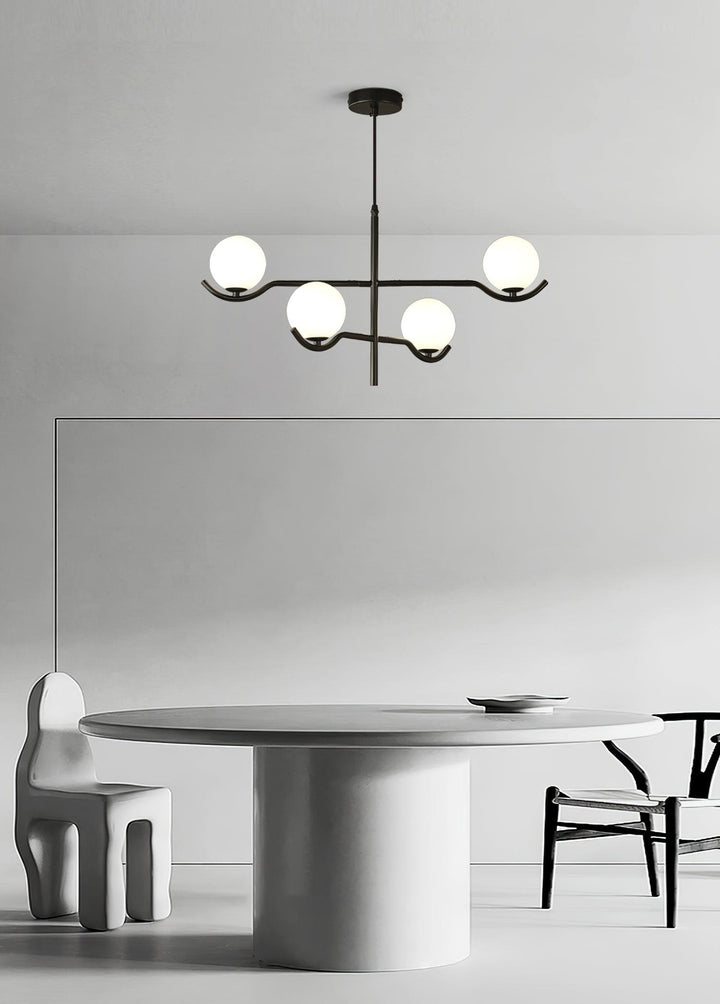 Lustra Suspension en Verre Noir avec Cadre - Neutralighting