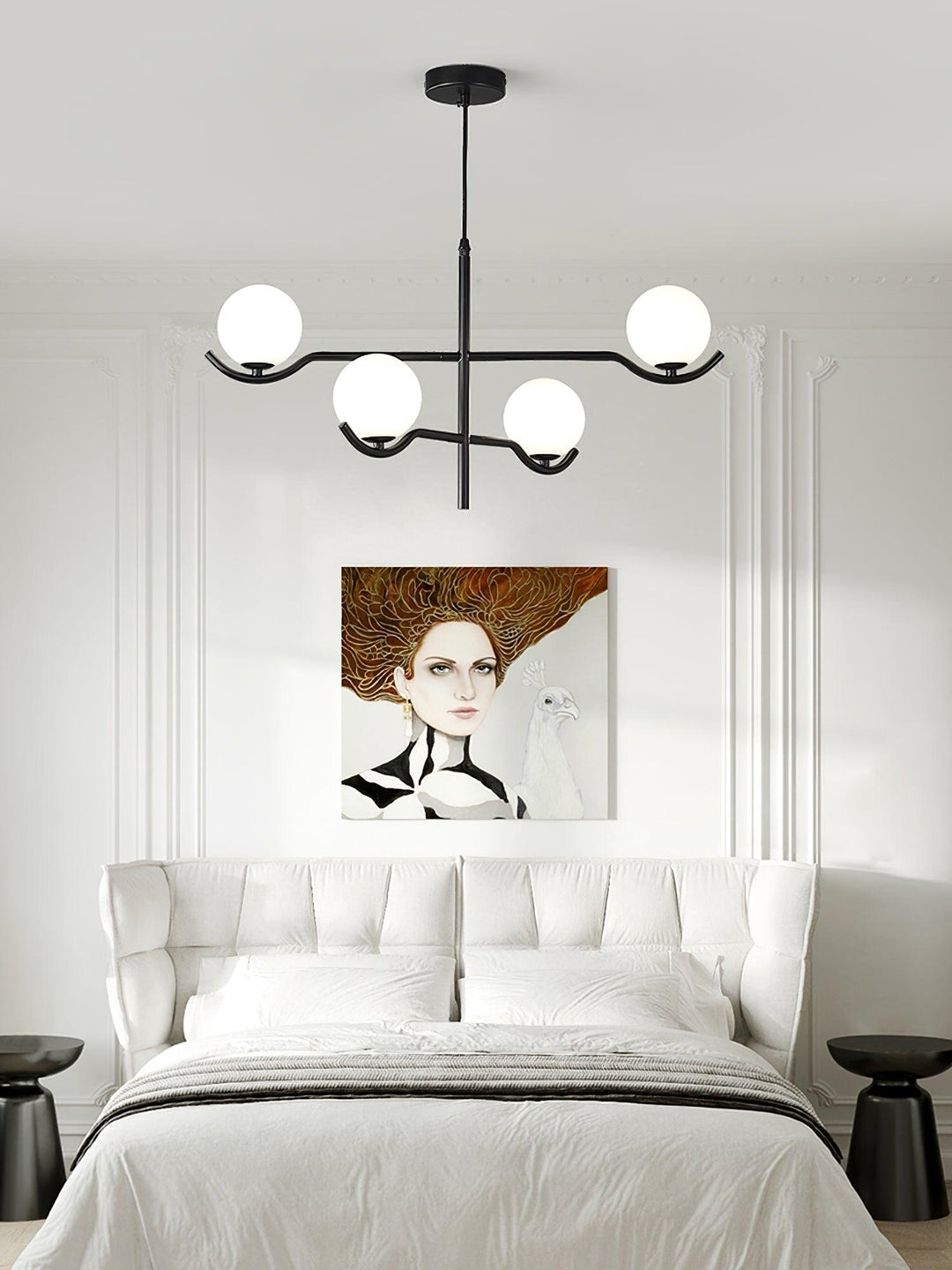 Lustra Suspension en Verre Noir avec Cadre - Neutralighting
