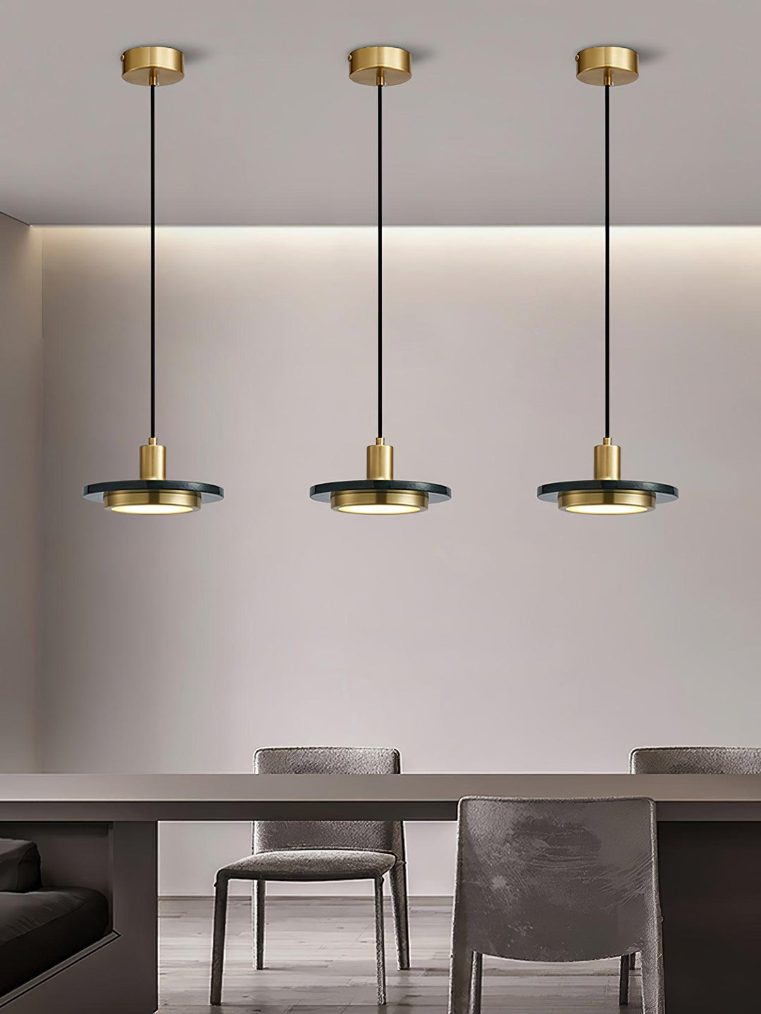 Solara Suspension en Marbre Double Cercle Moderne - Neutralighting