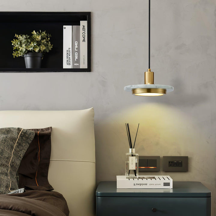 Solara Suspension en Marbre Double Cercle Moderne - Neutralighting