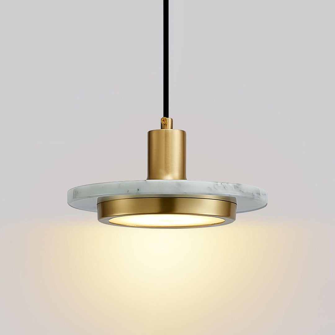 Solara Suspension en Marbre Double Cercle Moderne - Neutralighting