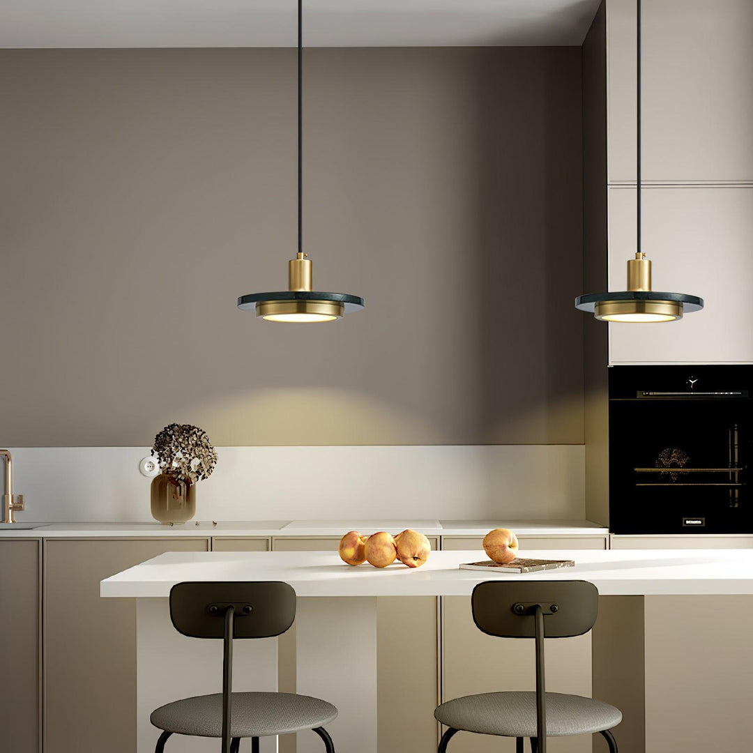 Solara Suspension en Marbre Double Cercle Moderne - Neutralighting