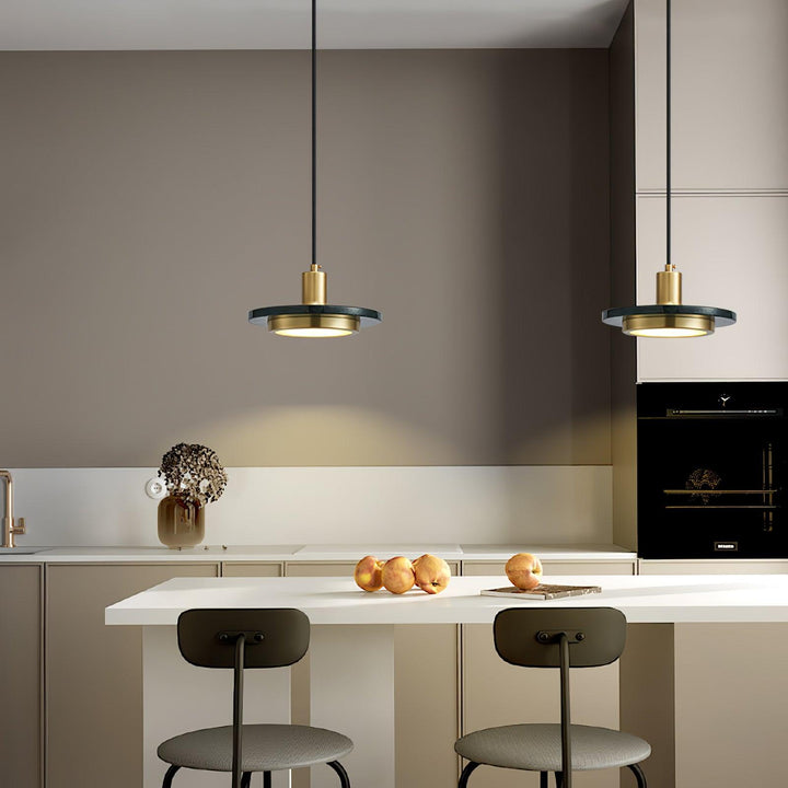 Solara Suspension en Marbre Double Cercle Moderne - Neutralighting