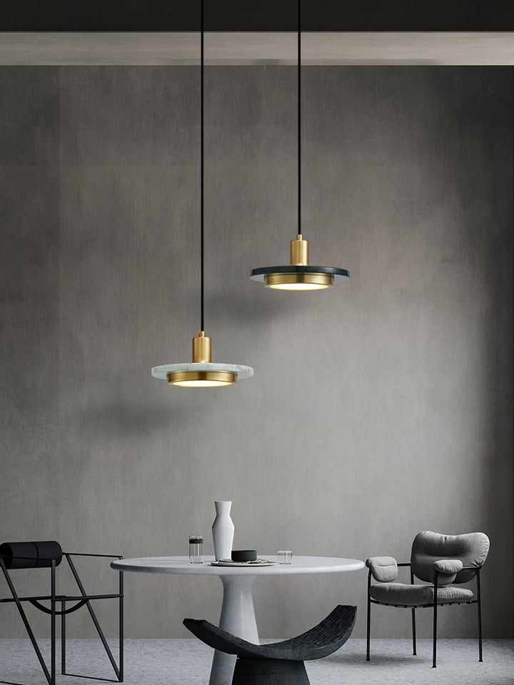 Solara Suspension en Marbre Double Cercle Moderne - Neutralighting