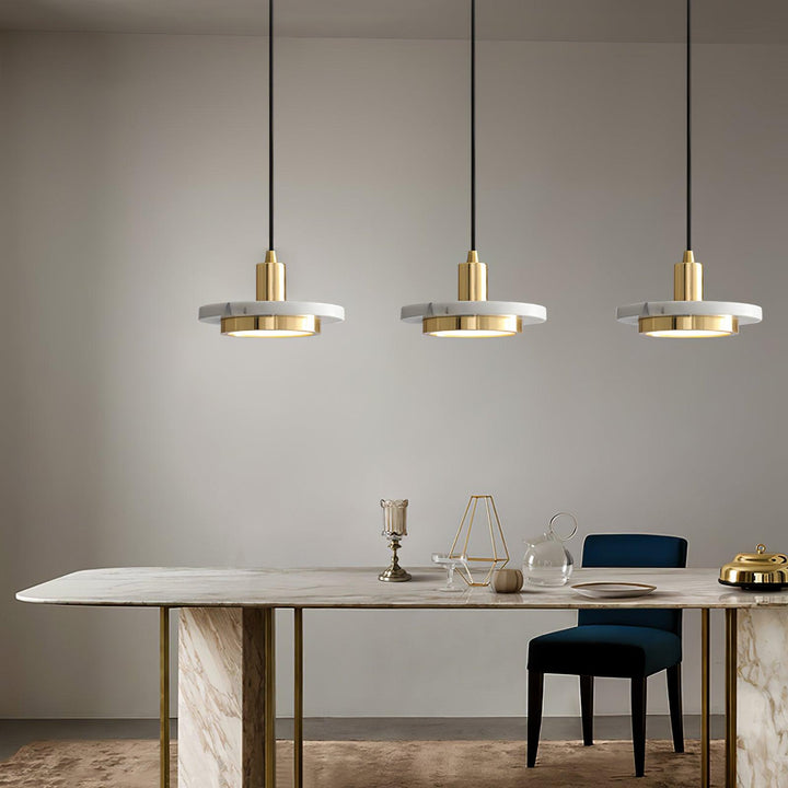 Solara Suspension en Marbre Double Cercle Moderne - Neutralighting