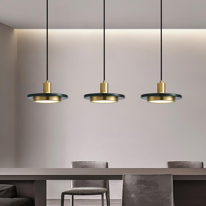 Solara Suspension en Marbre Double Cercle Moderne - Neutralighting