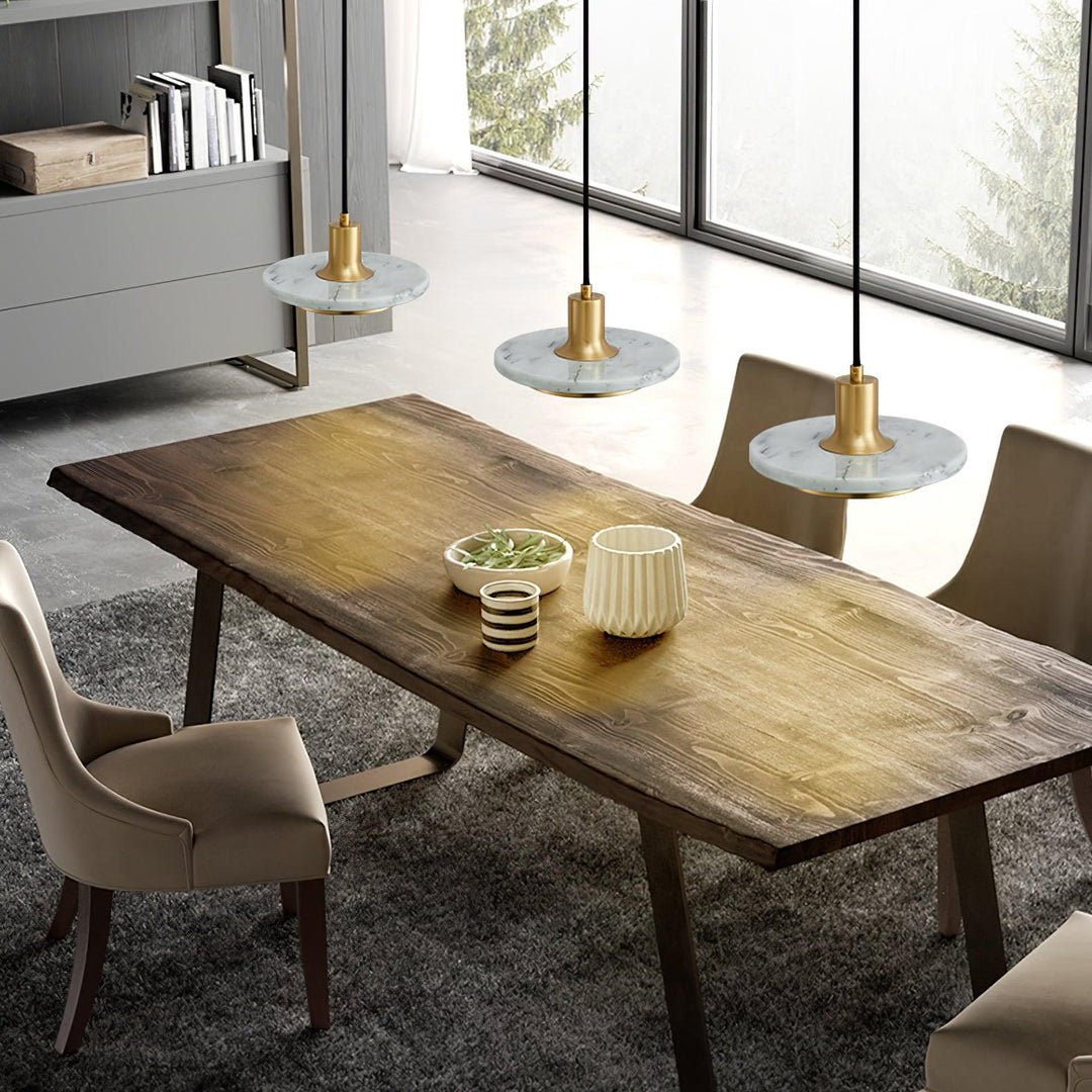 Solara Suspension en Marbre Double Cercle Moderne - Neutralighting