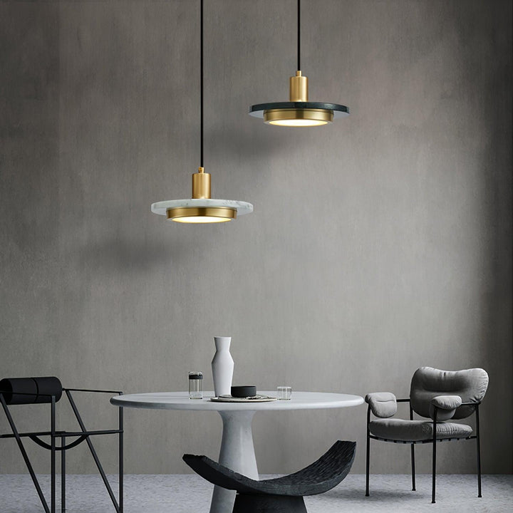 Solara Suspension en Marbre Double Cercle Moderne - Neutralighting