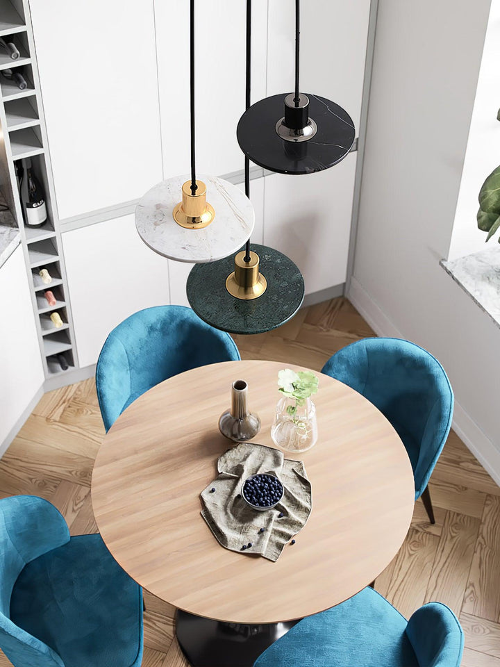 Solara Suspension en Marbre Double Cercle Moderne - Neutralighting
