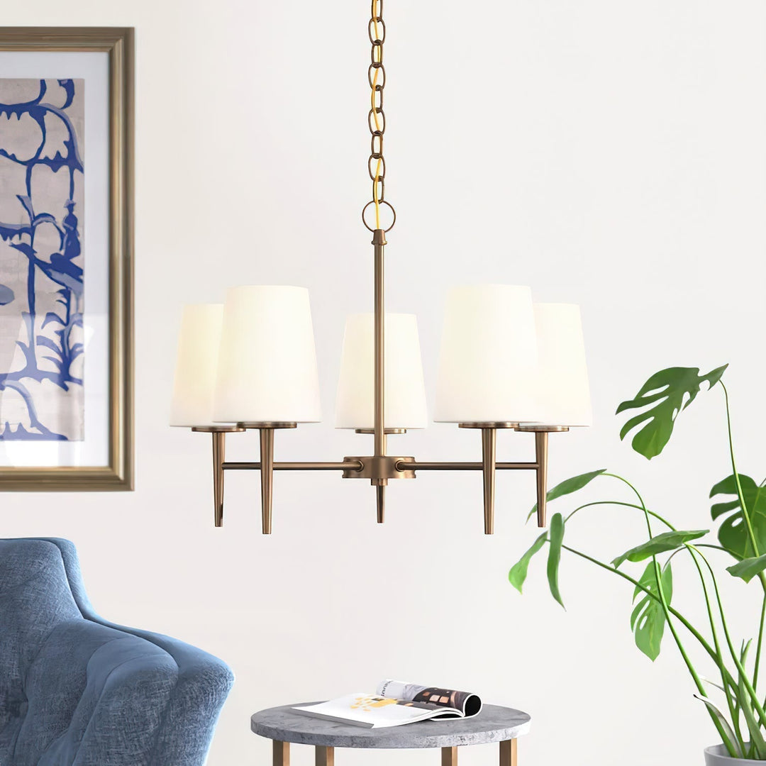 Gaze Chandelier Laiton Verre Élégance Vintage Salon - Neutralighting