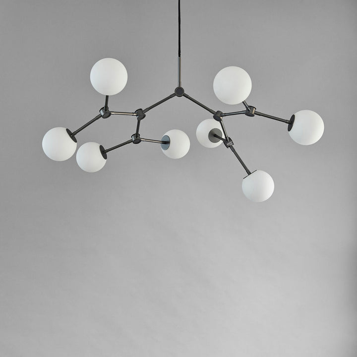 Halo Chandelier Verre Noir Boule Moderne Salon - Neutralighting