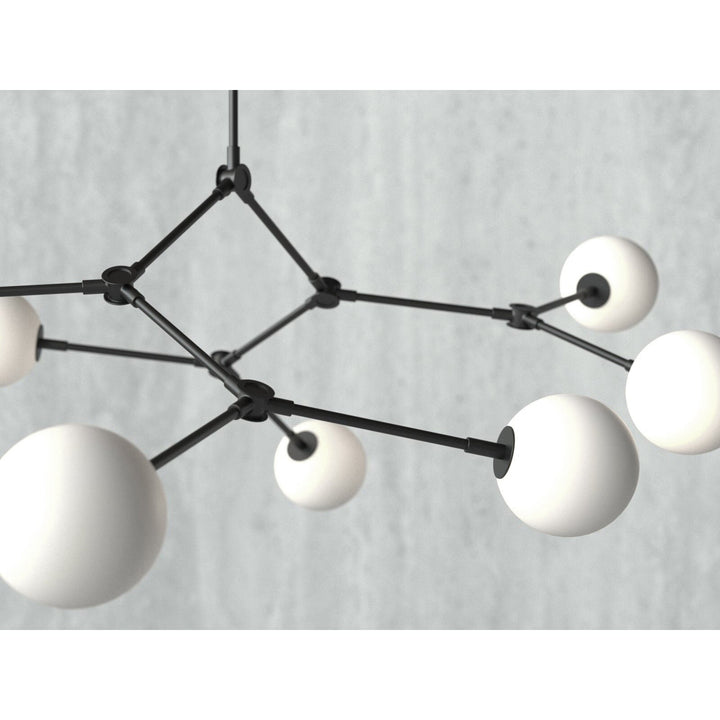 Halo Chandelier Verre Noir Boule Moderne Salon - Neutralighting