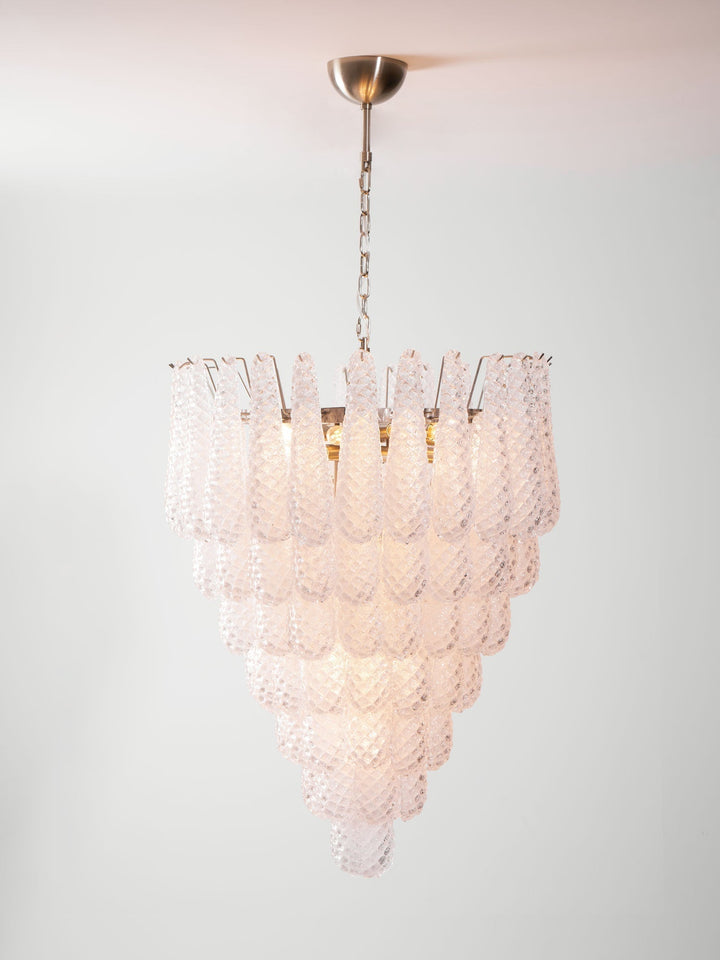 Aurora Chandelier Gouttes Transparentes en Verre de Murano. - Neutralighting