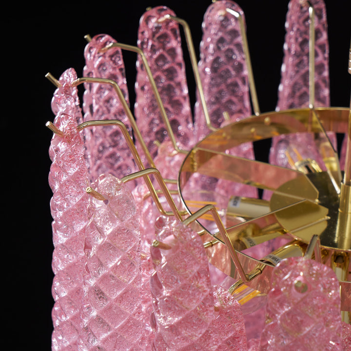 Junto Lustre Goutte Rose Métal Verre Luxe - Neutralighting