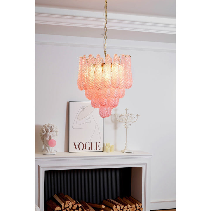 Aurora Chandelier en Verre Rose Luxe - Neutralighting