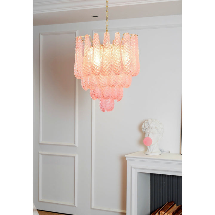 Aurora Chandelier en Verre Rose Luxe - Neutralighting