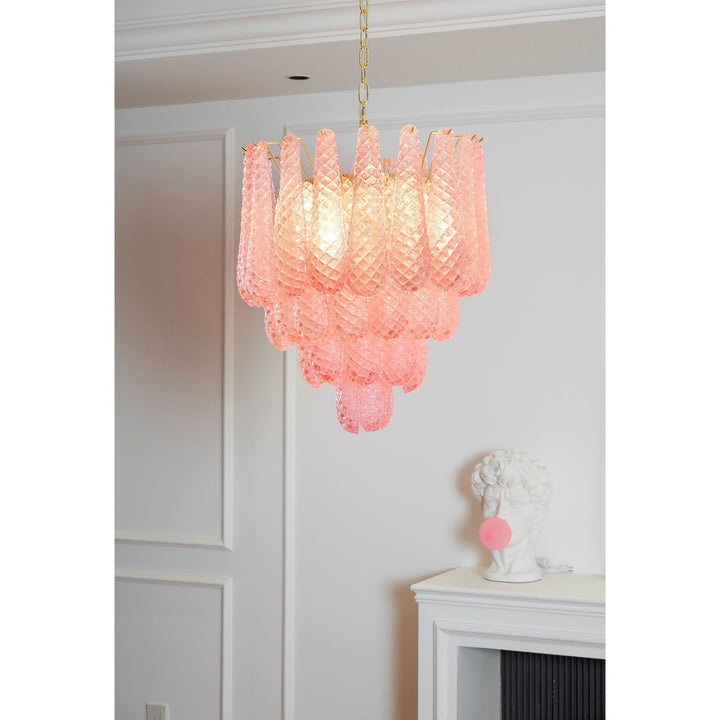 Aurora Chandelier en Verre Rose Luxe - Neutralighting