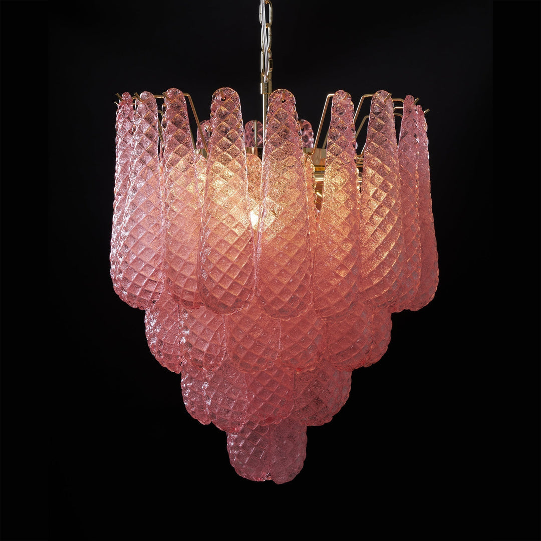 Aurora Chandelier en Verre Rose Luxe - Neutralighting