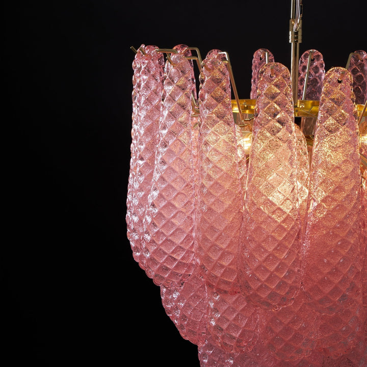Aurora Chandelier en Verre Rose Luxe - Neutralighting