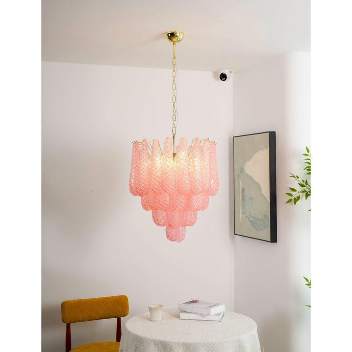 Aurora Chandelier en Verre Rose Luxe - Neutralighting