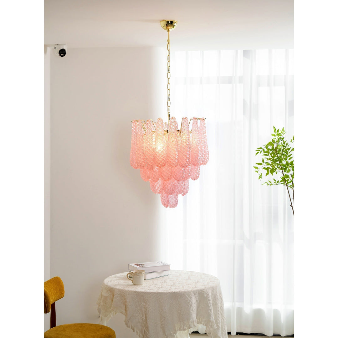 Aurora Chandelier en Verre Rose Luxe - Neutralighting