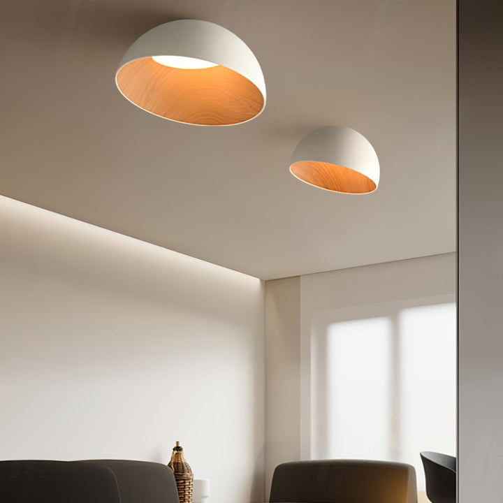 Solara Plafonnier Dôme Bois Minimaliste - Neutralighting