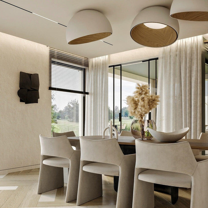 Lampe de Plafond Dôme en Bois Intérieur Chaleureux Moderne Minimaliste - Neutralighting